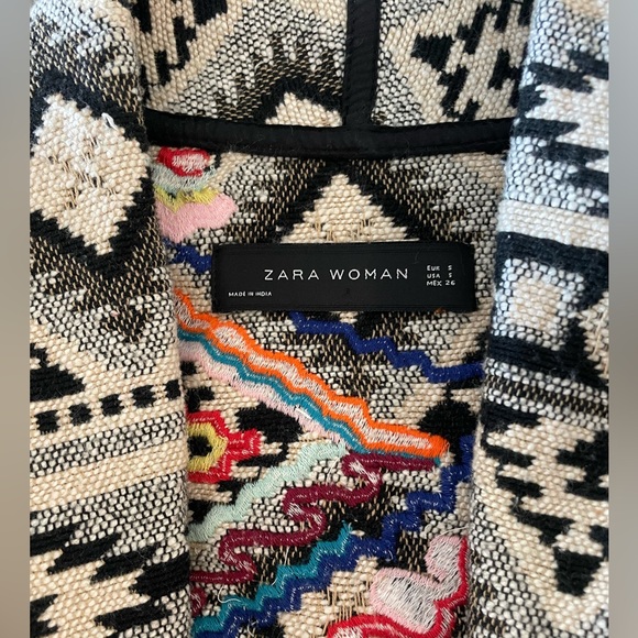 Southwest Colorful Woven Yarn Fringe Zara Cardigan Jacket - Picture 6 of 6